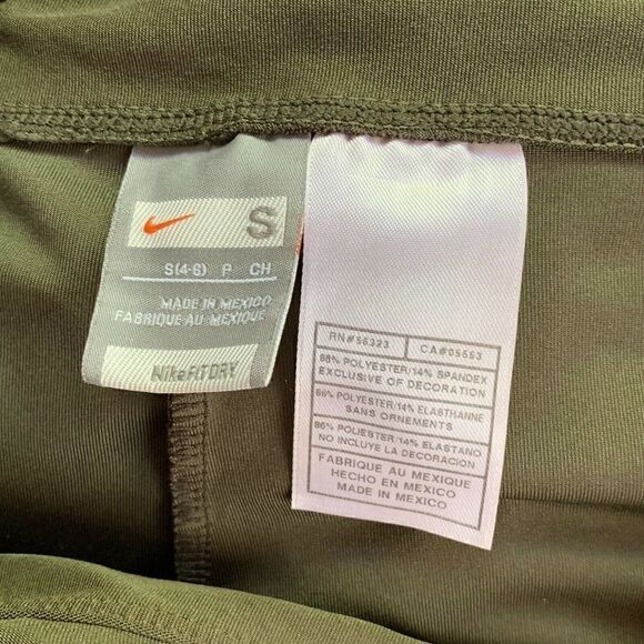 Nike Dry Fit Pants SZ SM Cropped Green Workout Gym Yoga Walking Loungewear - Picture 4 of 7